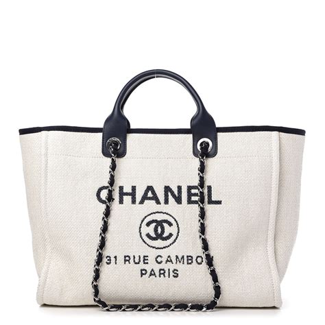 chanel deauville tote white|chanel deauville medium tote.